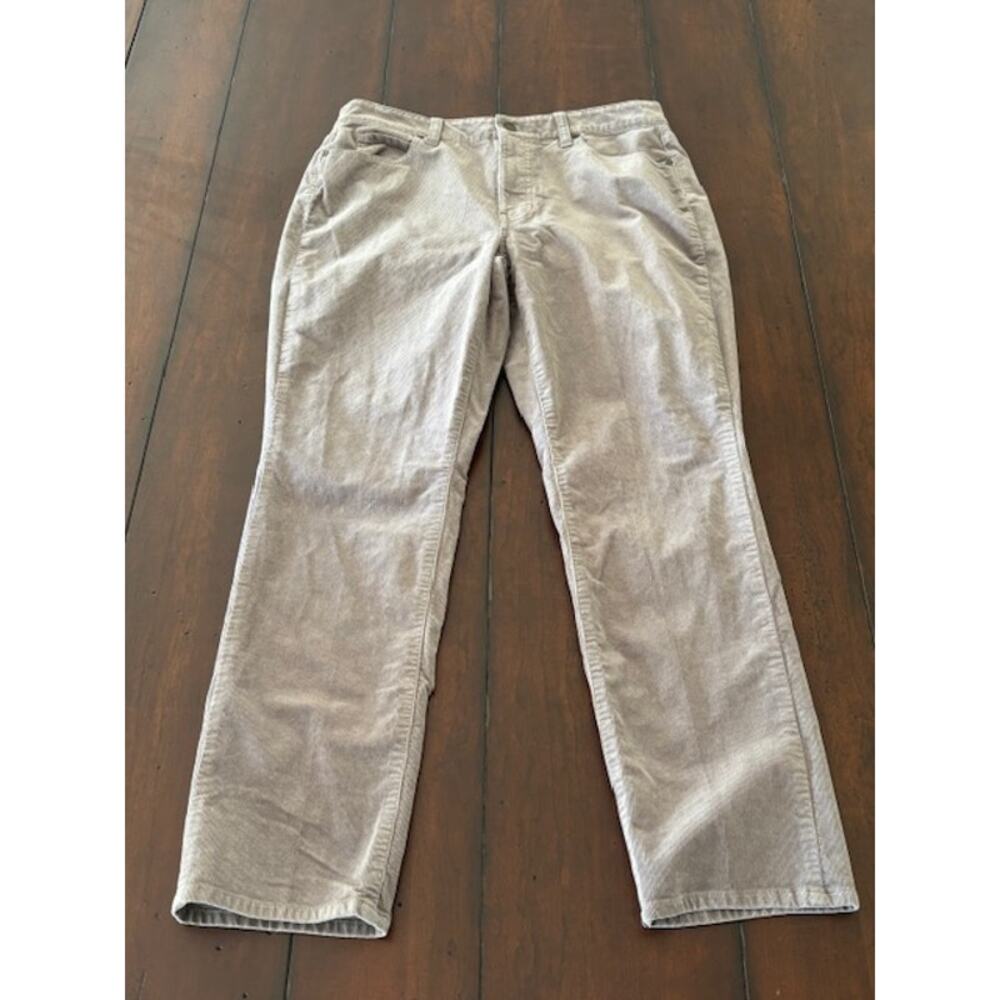Talbots Size 8 Petite Women's High-Waist Straight Leg Corduroy Pants Dark Tan‎
